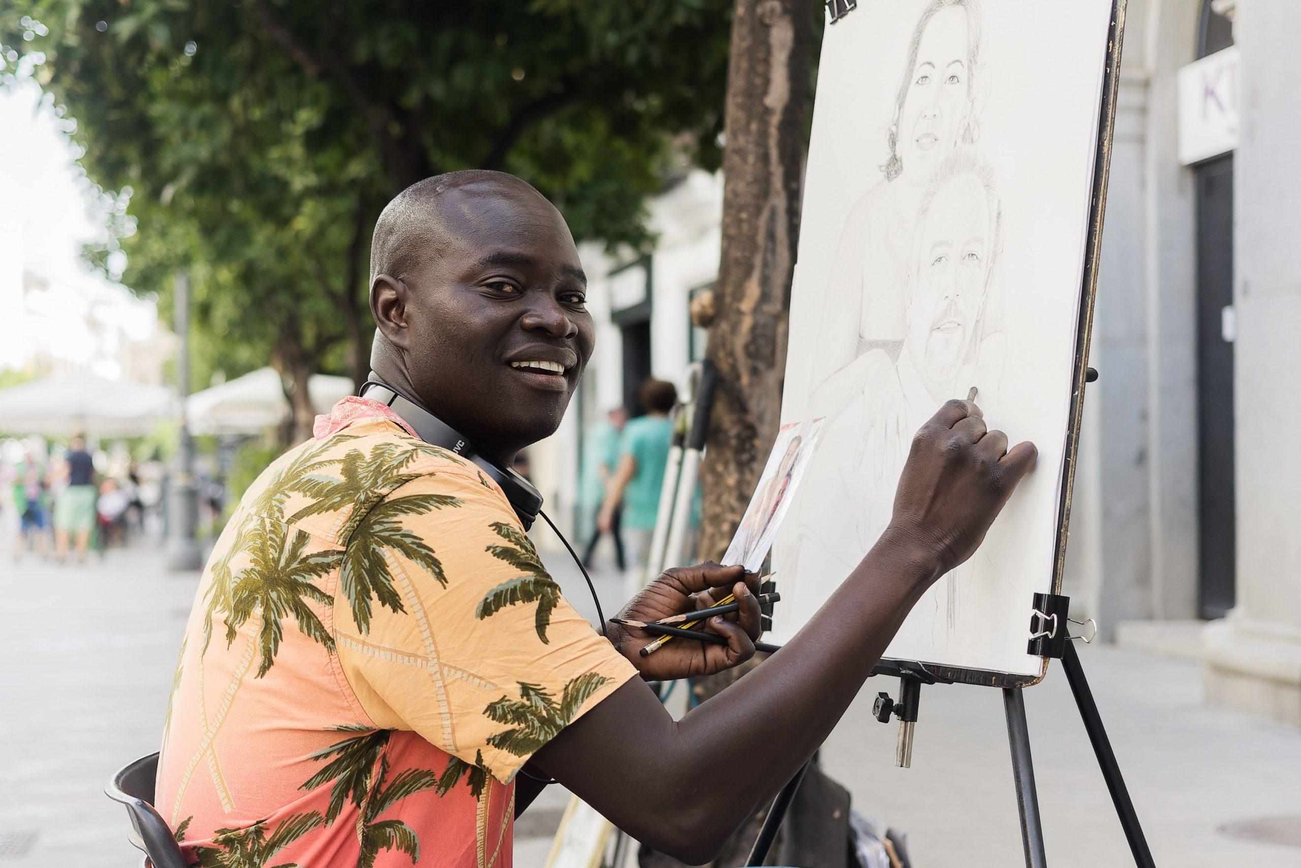 cómo vivir del arte. pintor senegales CalleArteMas