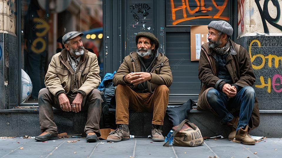 pngtree beggars sitting on the street with homeless messages please help image 15648933