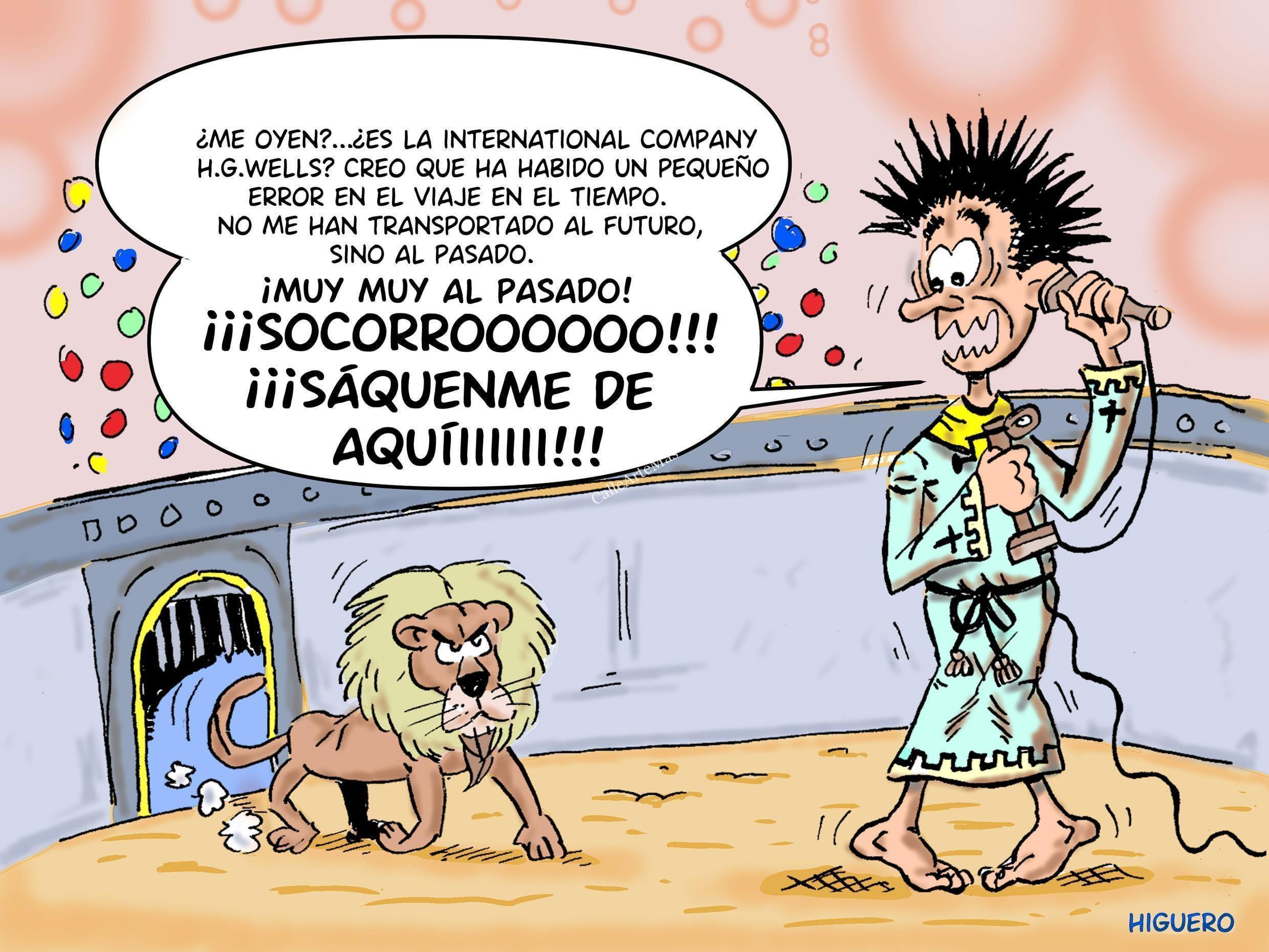 El viajero al pasado | ARTERNATIVAS 21 Chiste Grafico El viajero al pasado