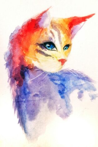 Mirada felina entre violetas CalleArteMas