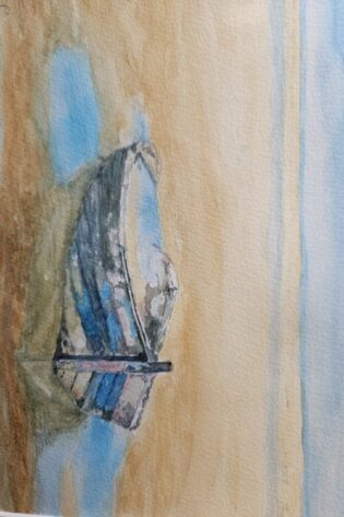 Barca varada en el tiempo