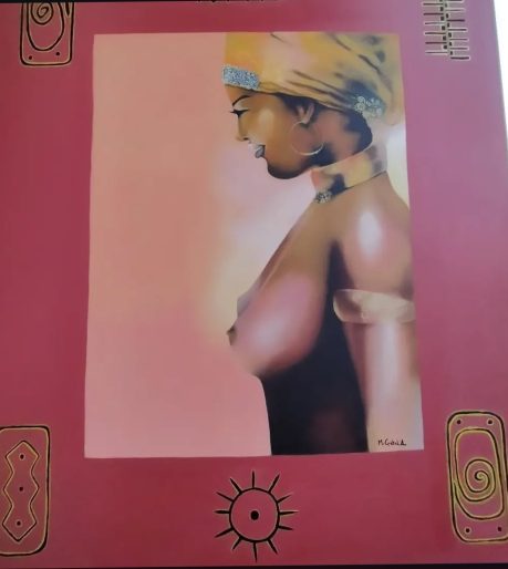 Africana con sinbolos africanos