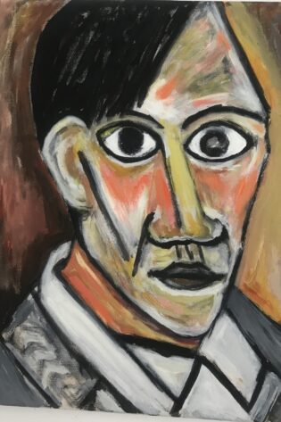 Reproducción de autorretrato de Picasso de joven.