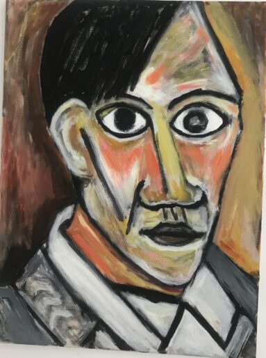 Reproducción de autorretrato de Picasso de joven.