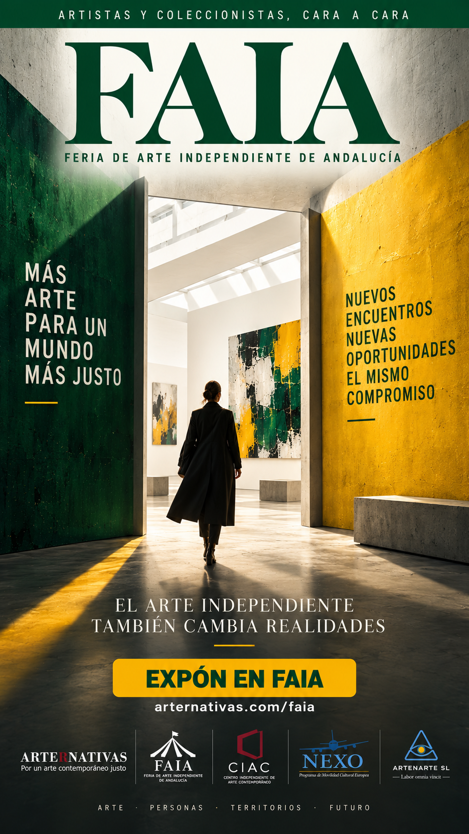 Cartel de la convocatoria FAIA Cádiz dirigida a artistas independientes